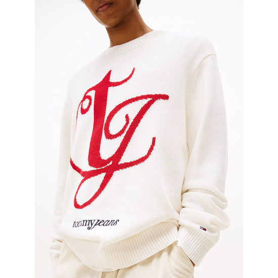 Tommy Hilfiger Ανδρική πλεκτή μπλούζα Logo Embroidery Intarsia Regular Jumper